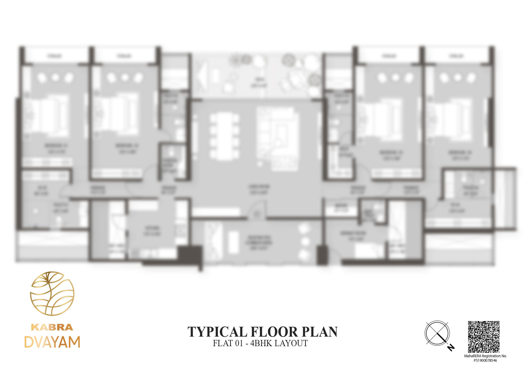 4 BHK in Worli Seaface - Flat Layout